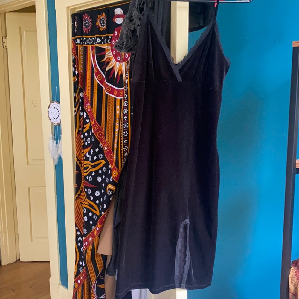 Velvet slip dress